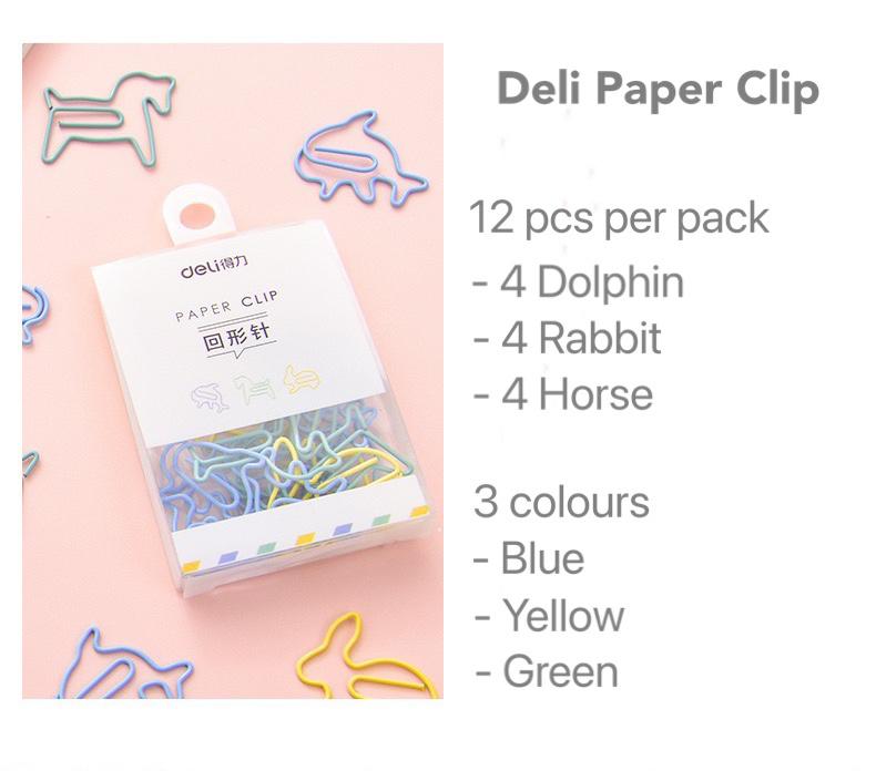 12pcs Deli Animal Paper Clips