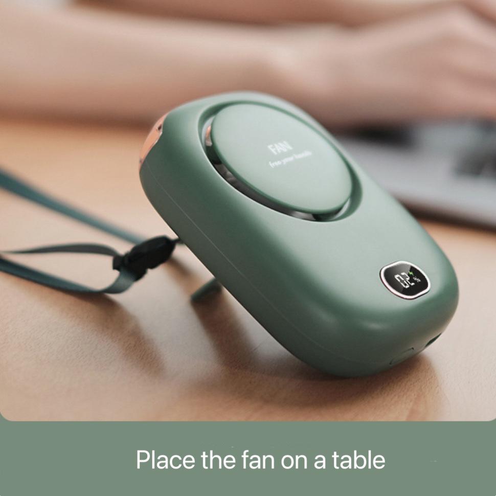 Portable USB Neck Fan - Hands-Free Bladeless Personal Air Cooler For Indoor/Outdoor - Rechargeable (Pink, White, Black, Green, Blue)