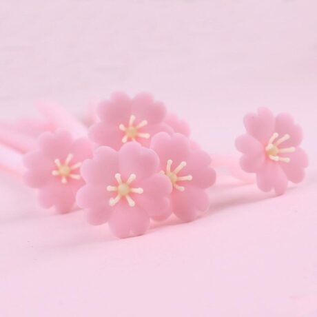 Fancy silicone pen cherry blossom flower