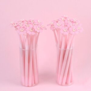Fancy silicone pen cherry blossom flower