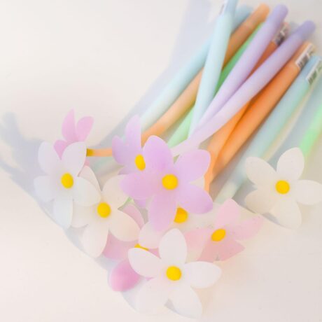 Fancy silicone pen peach flower