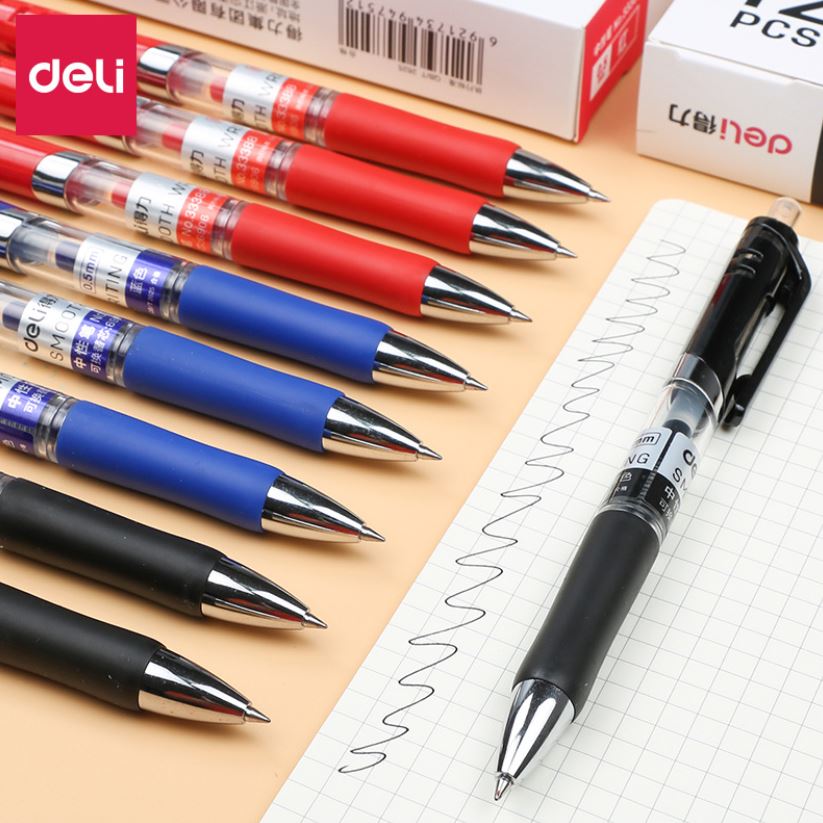 DELI NUSIGN Gel Pen Retractable 0.5 Felt-tip Pen Stationery for